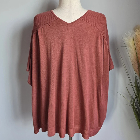 Anthropologie, New, Clara Terracotta Linen Blend Oversized Knit Top Size Small - Picture 7 of 11